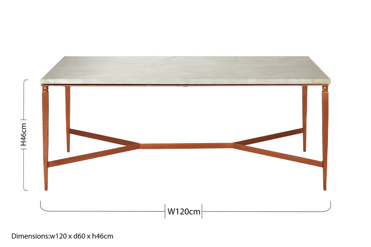 Nirav White Marble Top Coffee Table