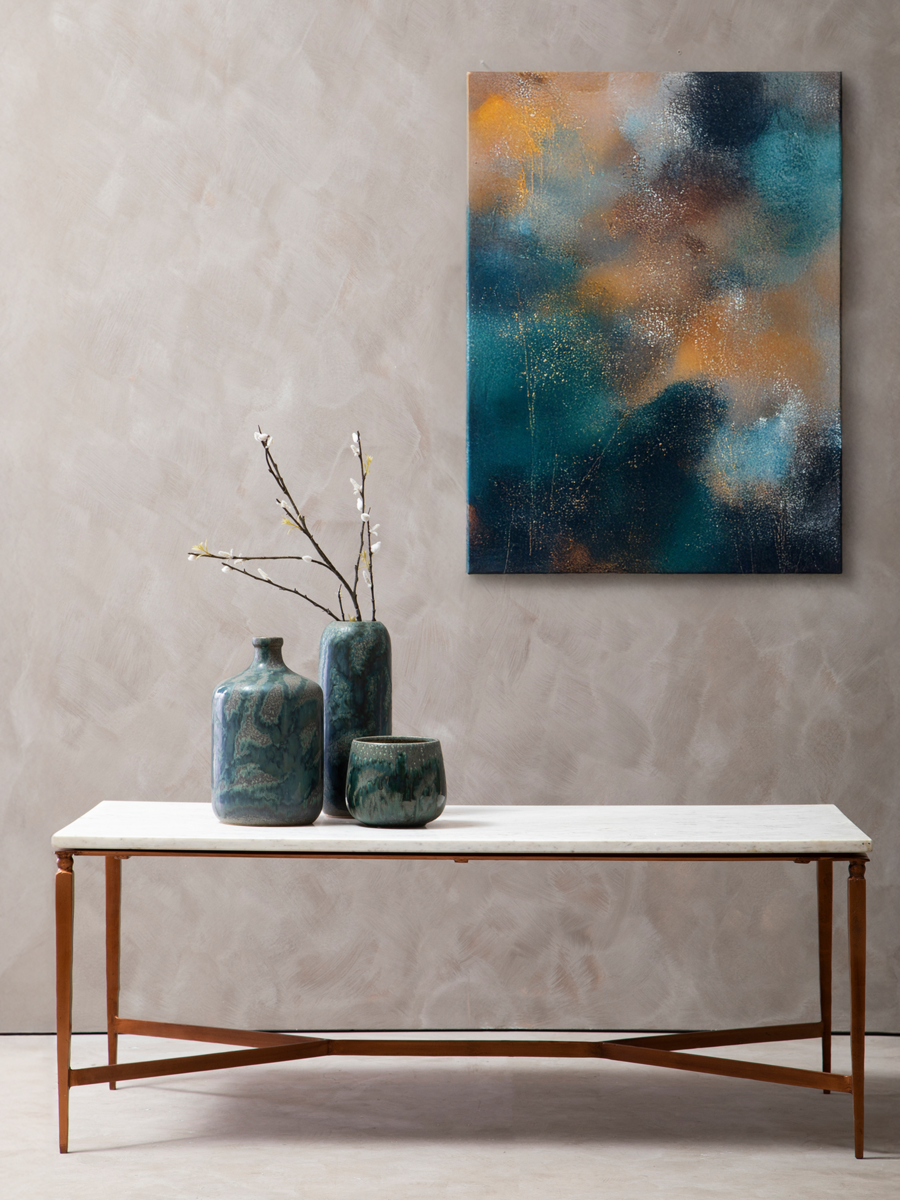 Nirav White Marble Top Coffee Table