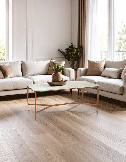 Nirav White Marble Top Coffee Table