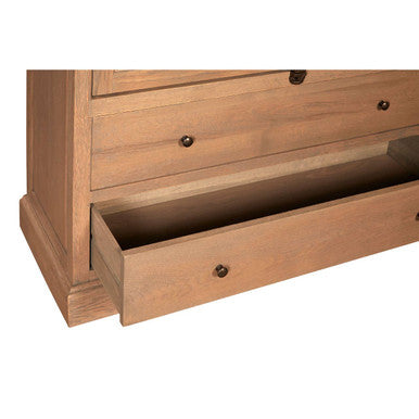 Lyon Washed Grey Finish Oak Wood Tall Cabinet