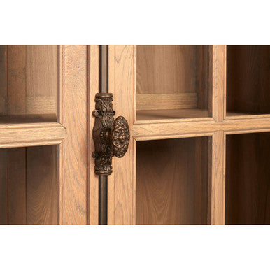 Lyon Washed Grey Finish Oak Wood Tall Cabinet