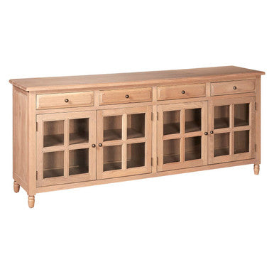 Lyon Oak Wood Sideboard in Washed Grey Finish