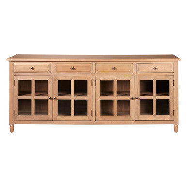 Lyon Oak Wood Sideboard in Washed Grey Finish