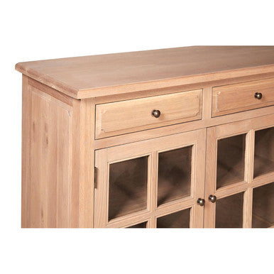 Lyon Oak Wood Sideboard in Washed Grey Finish