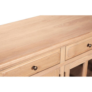 Lyon Oak Wood Sideboard in Washed Grey Finish