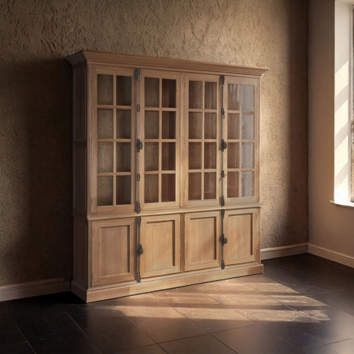 Lyon Natural Oak Wood Large Cabinet