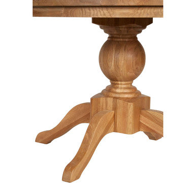 Brown Solid Natural Oak Wood Round Dining Table