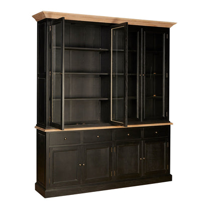 Lyon Black Oak Wood Large Cabinet