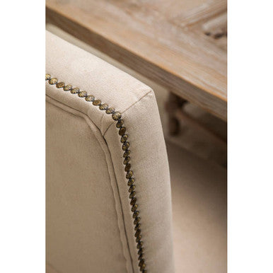 Linen Dining Chair with Oak Wood Whitewash Finish | Lyon