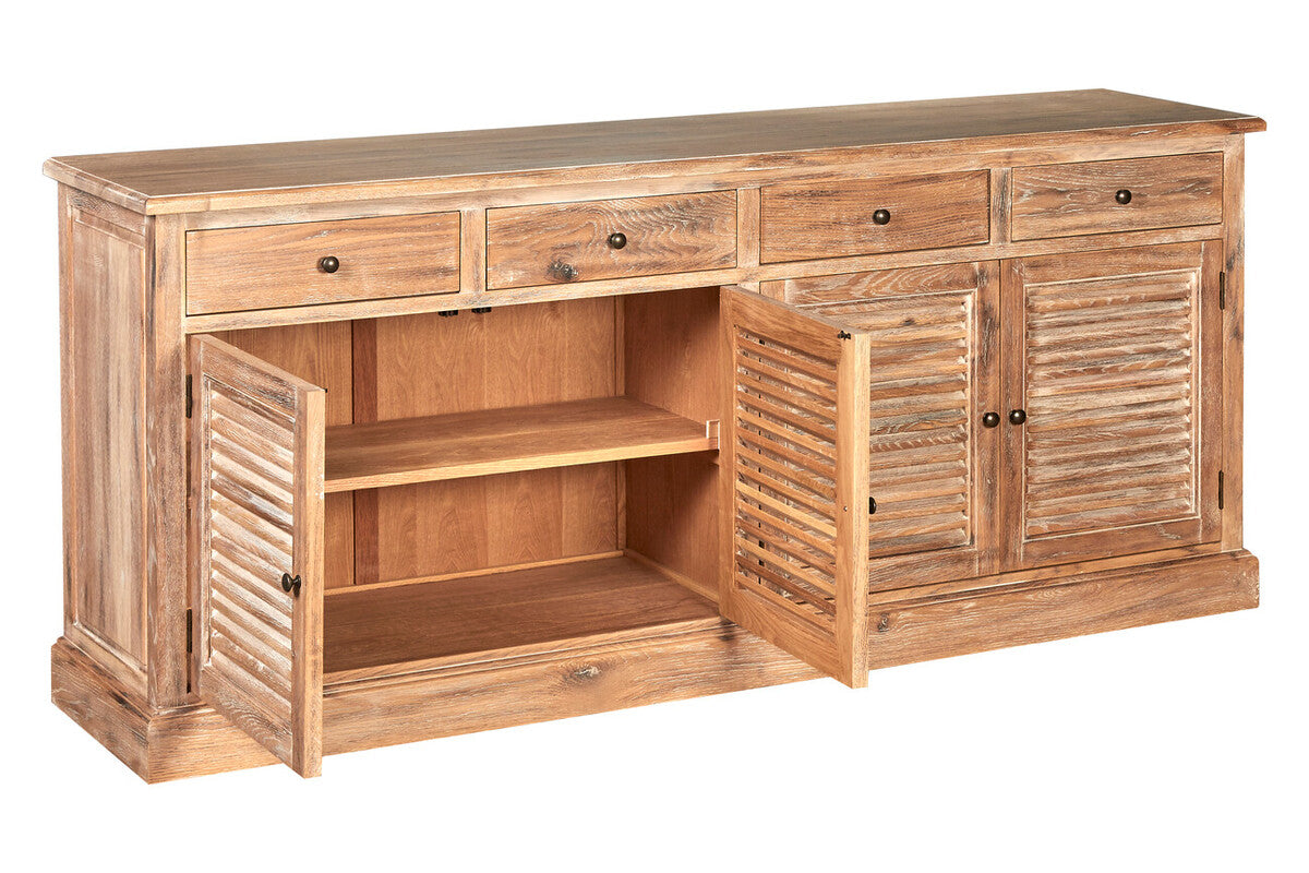 Lyon Oak Wood Sideboard with Whitewash Finish