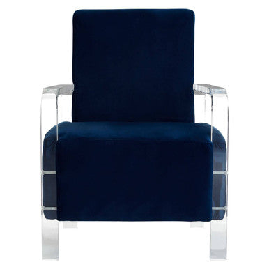 Clarence Navy Blue Velvet Armchair