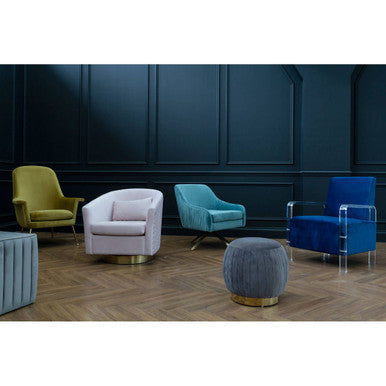 Clarence Navy Blue Velvet Armchair
