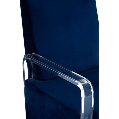 Clarence Navy Blue Velvet Armchair