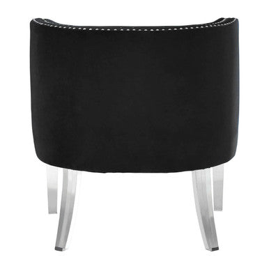 Clarence Black Velvet Chair with Acrylic Legs