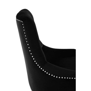 Clarence Button Tufted Black Velvet Chair