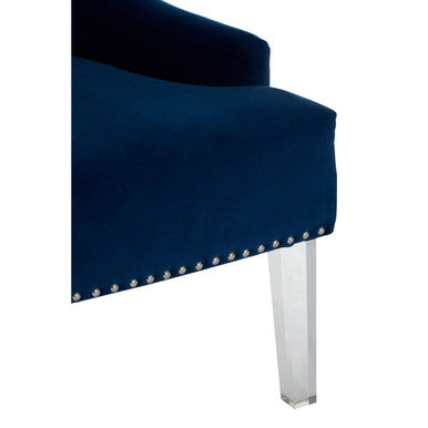 Clarence Button Tufted Navy Blue Velvet Chair