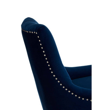 Clarence Button Tufted Navy Blue Velvet Chair
