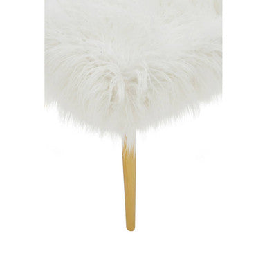 Clarence Fur Effect Bench with Gold Legs