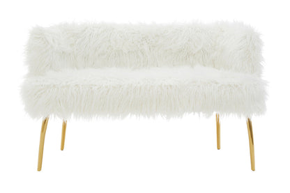 Clarence Fur Effect Sofa with Gold Legs