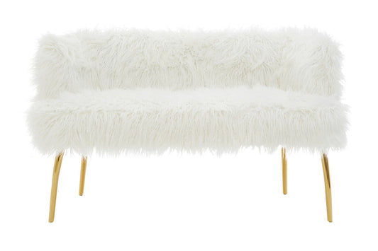 Clarence Fur Effect Sofa with Gold Legs