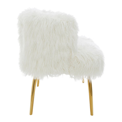 Clarence Fur Effect Sofa with Gold Legs