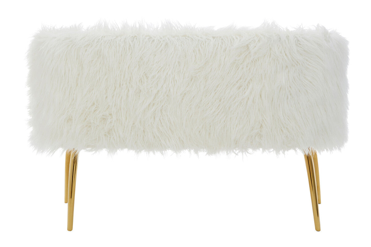 Clarence Fur Effect Sofa with Gold Legs