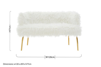 Clarence Fur Effect Sofa with Gold Legs