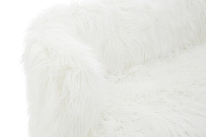 Clarence Fur Effect Sofa with Gold Legs
