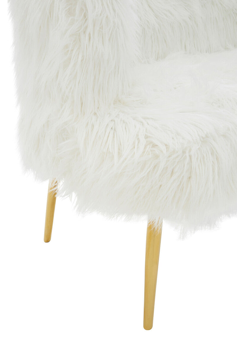 Clarence Fur Effect Sofa with Gold Legs