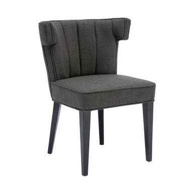 Oria Grey Fabric Dining Chair with Black Legs