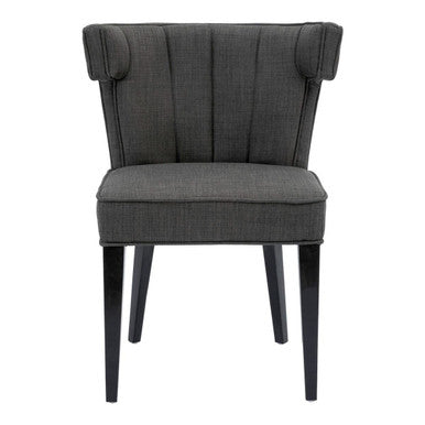Oria Grey Fabric Dining Chair with Black Legs