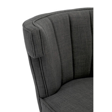 Oria Grey Fabric Dining Chair with Black Legs