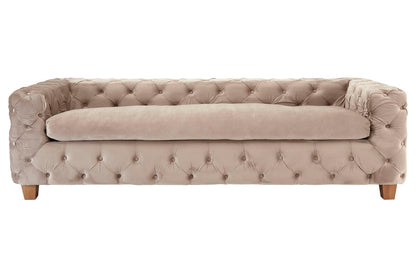 Ophelia 3 Seat Beige Velvet Sofa