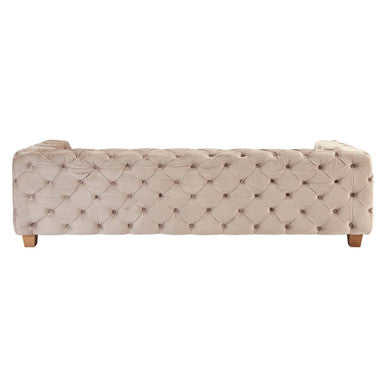 Ophelia 3 Seat Beige Velvet Sofa