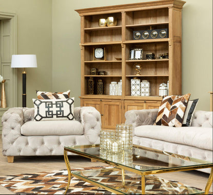 Ophelia 3 Seat Beige Velvet Sofa