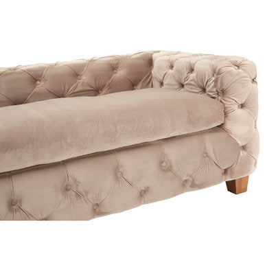 Ophelia 3 Seat Beige Velvet Sofa
