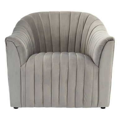 Opel Grey Velvet Armchair