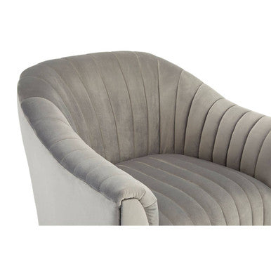 Opel Grey Velvet Armchair