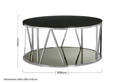 Alvaro Round Chrome Finish Coffee Table