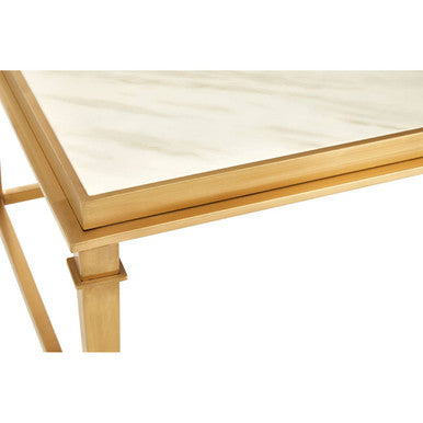 Alvaro Rectangular Coffee Table With White Marble Top