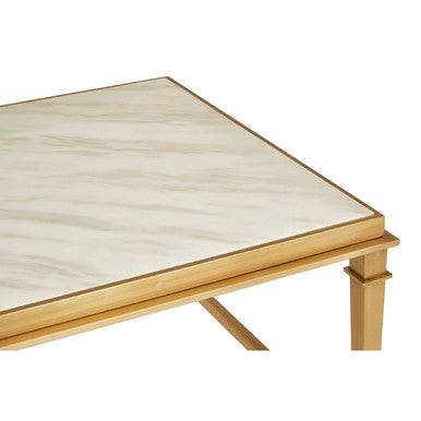 Alvaro Rectangular Coffee Table With White Marble Top