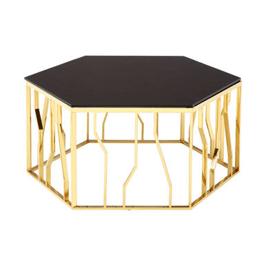 Alvaro Gold And Black Hexagonal Coffee Table