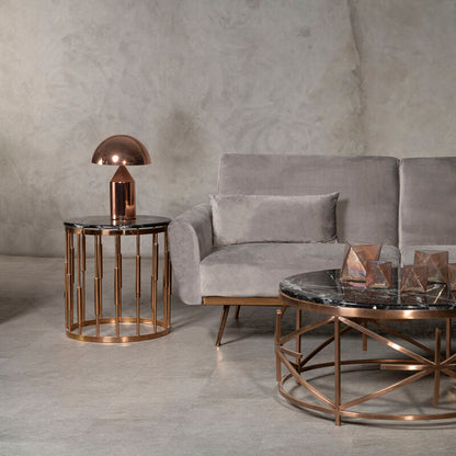 Alvaro Round Copper Finish Side Table