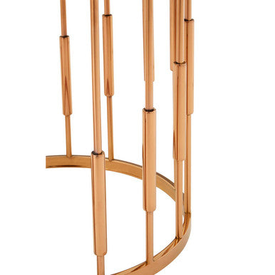 Alvaro Round Copper Finish Side Table