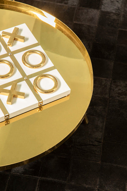 Alvaro Gold Set Of 2 Round Coffee Tables