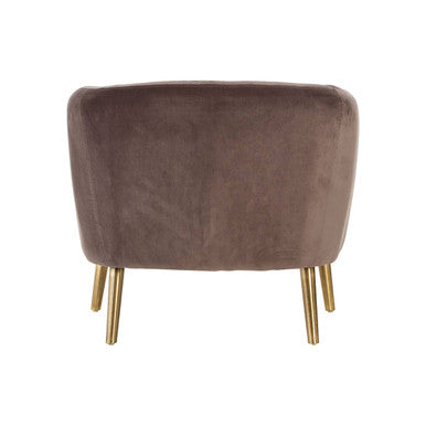Louxor Grey Velvet Round Armchair