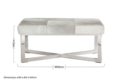 Kensington Townhouse Grey Hair on Leather Bench