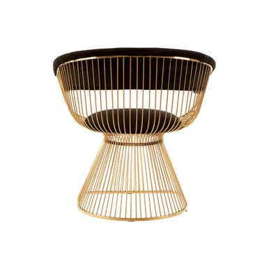 Vogue Black Velvet And Gold Finish Chair