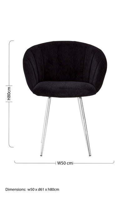 Vogue Black And Silver Velvet Chair