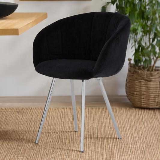 Black and Silver Velvet Chair | Vogue